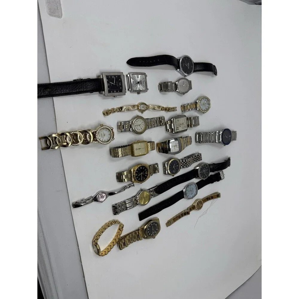 Lot of 20+ Mixed Watches Untested As-Is For Parts Repair Men Women Gold Silver